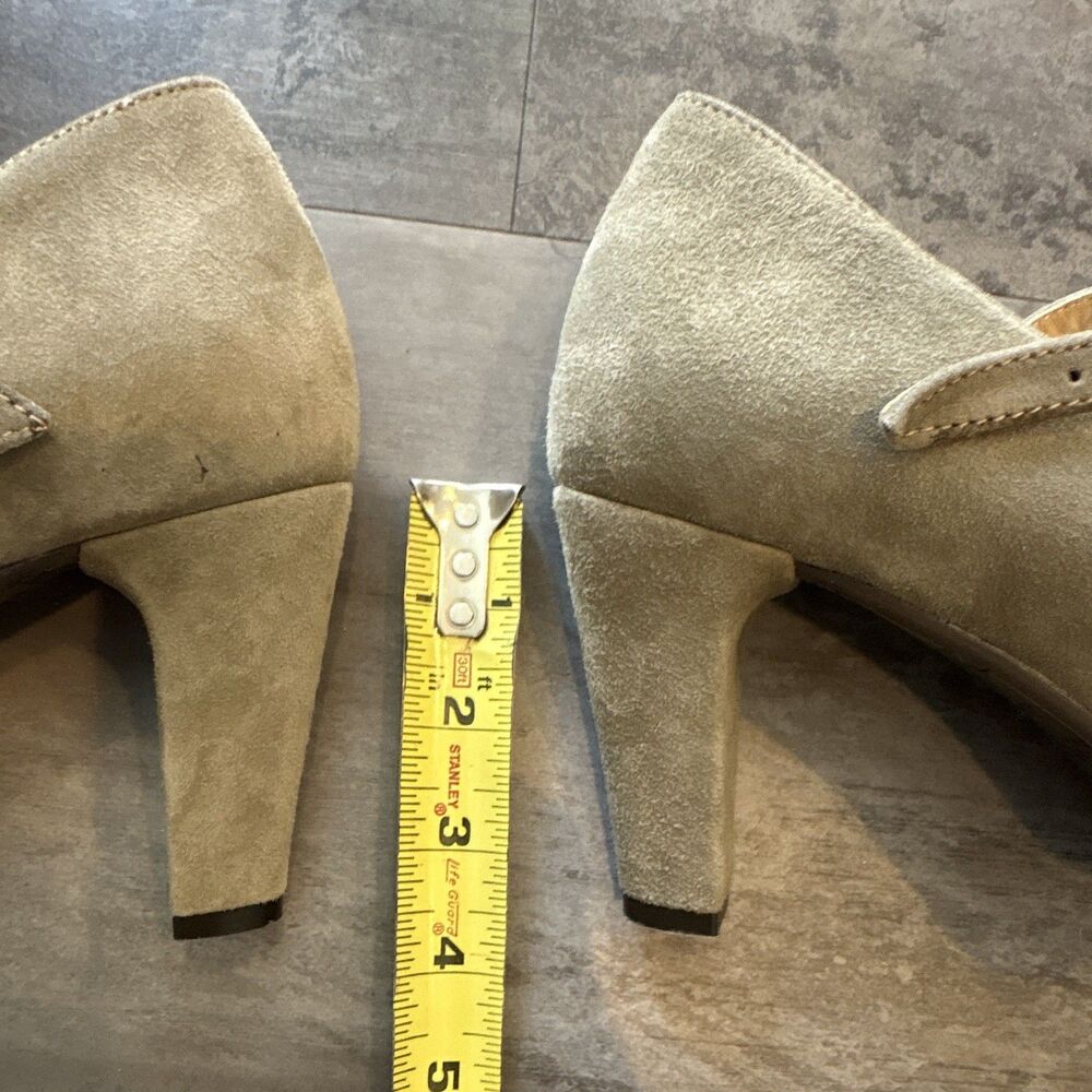 Cordani Beige Suede Mary Jane Round Toe Buckle Strap Block Heel 9 Standard - Picture 5 of 6